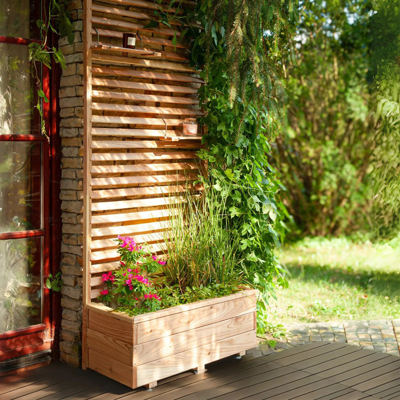 Wood Planter Box, 180cm H x 90cm W x 43cm D