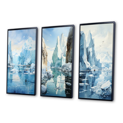 " Blue Iceberg Arctic Symphony " 3 - Pieces