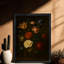 Reproduction encadrée noire rétro de diverses fleurs dans un vase, impressions sur toile de style rétro-1445704418