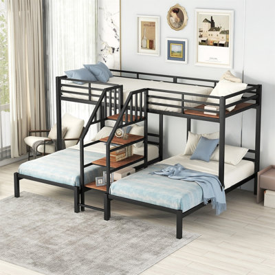 Metal Twin Over Twin & Twin Bunk Bed