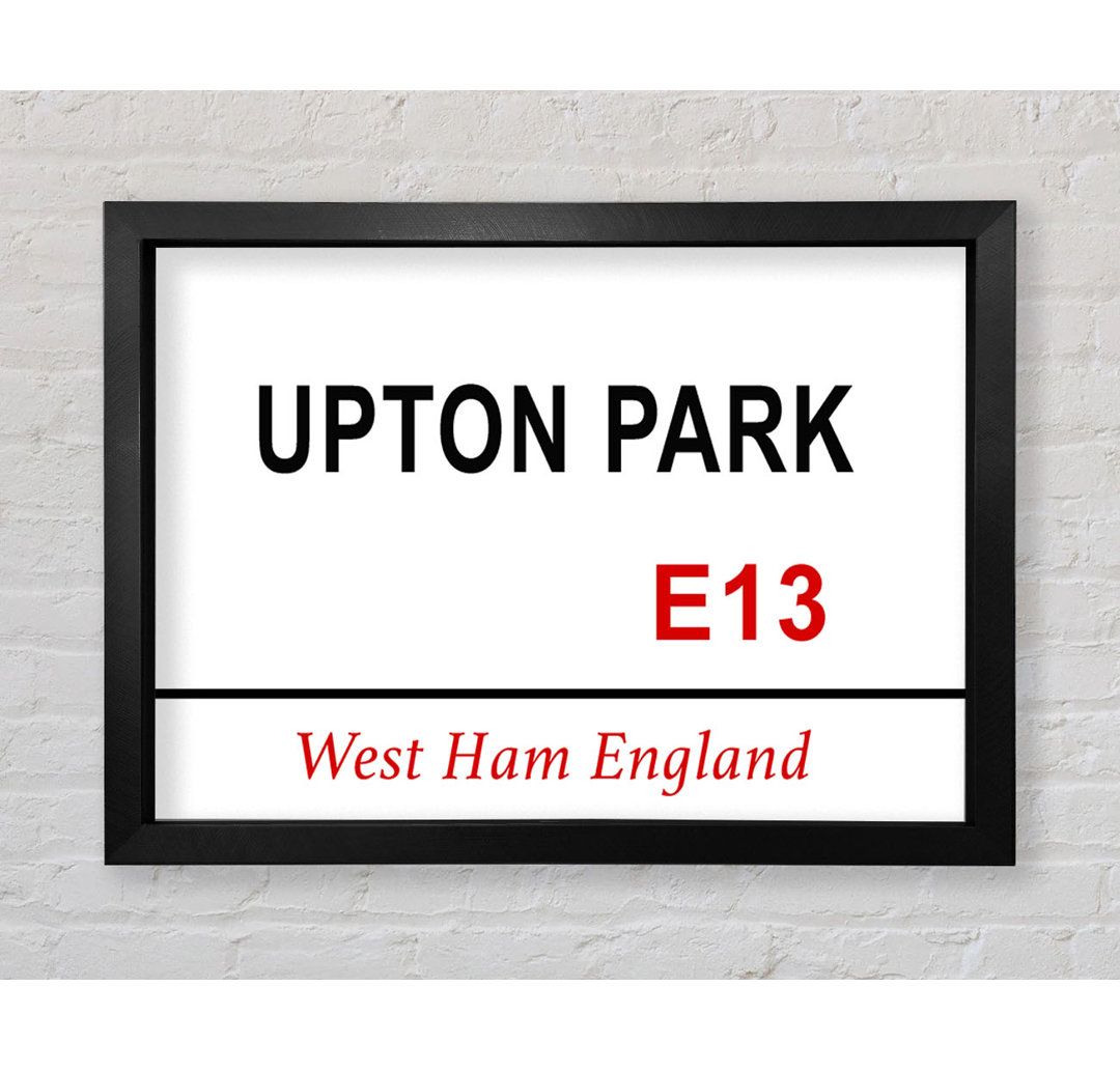 Upton Park Signs - Single Picture Frame Typography