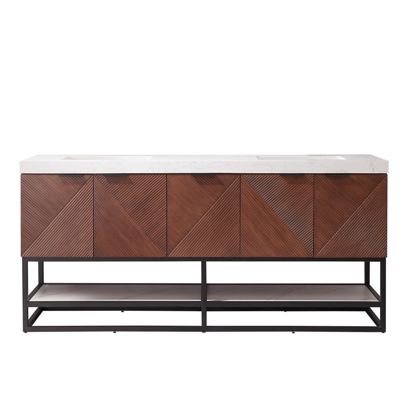 Mahon Double Bathroom Vanity, Noir mat, Noir mat