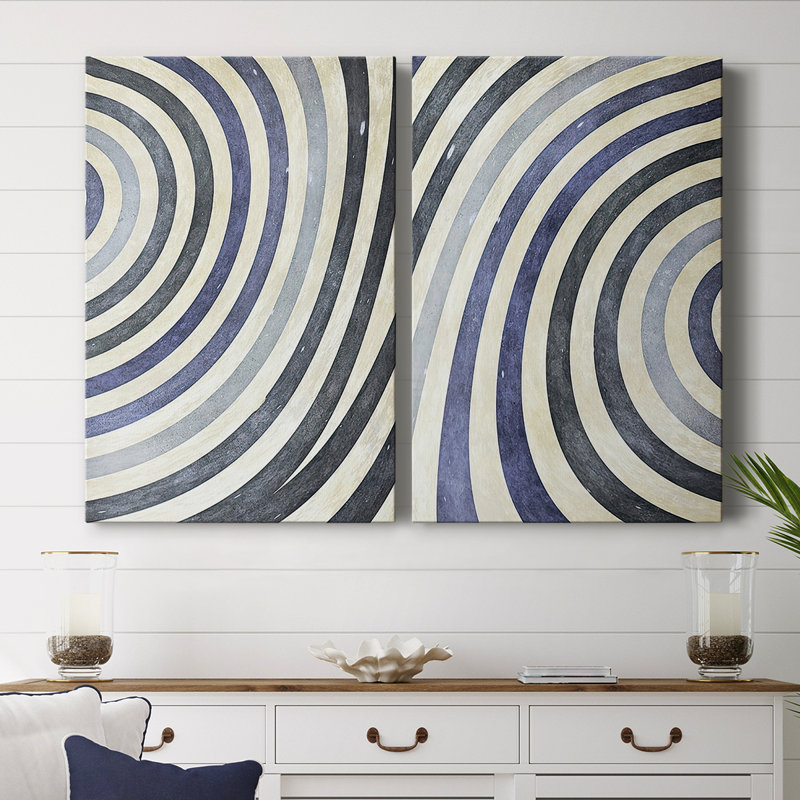 «Rings of Abstract I», toile tendue avec châssis de qualité supérieure, prête à être accrochée, H 18 po x l 12 po