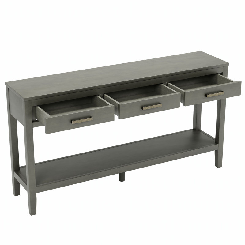 Console à 3 tiroirs avec 1 tablette, design minimaliste moderne pour un rangement élégant et une présentation dans n'importe quelle pièce