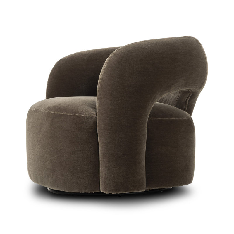 Mazie Swivel Barrel Chair, Monte Olive Polyester Blend