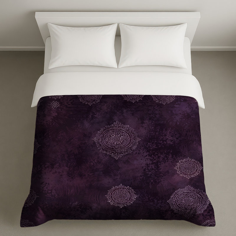 Purple Ornamental Motif Duvet Covers, Queen