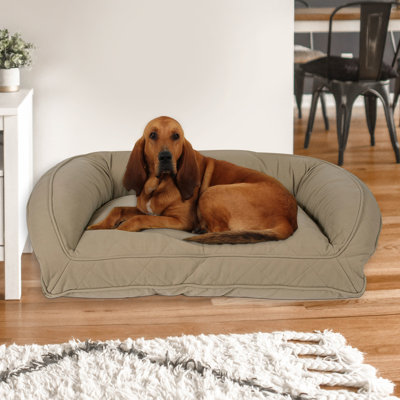 Quilted Microfiber Bolster Dog Bed