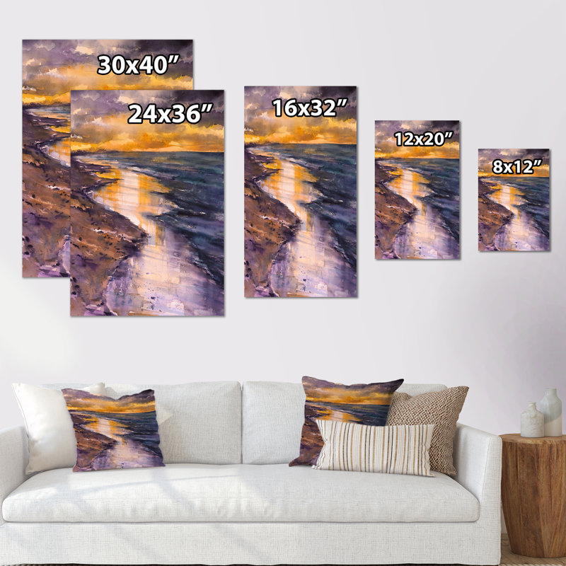 Fleurs roses et mauves après le coucher du soleil - reproduction sur toile, H 40 po x l 30 po x P 1,5 po, Toile tendue