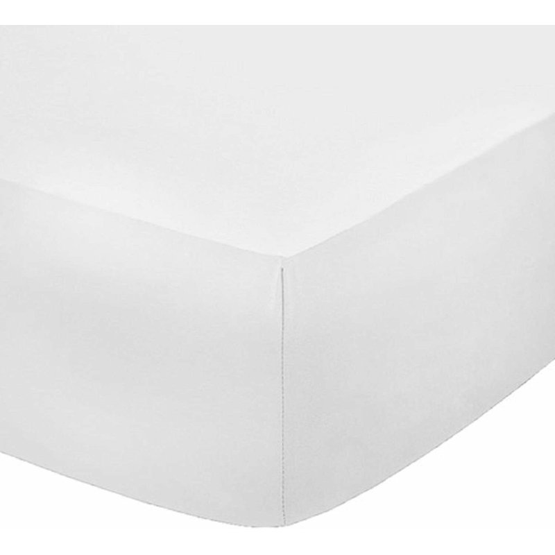 Agam Percale Fitted Sheet, Super King (6'), White