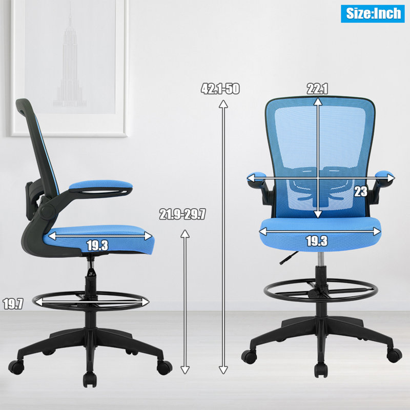 Chaise de dessinateur Mesh, Bleu