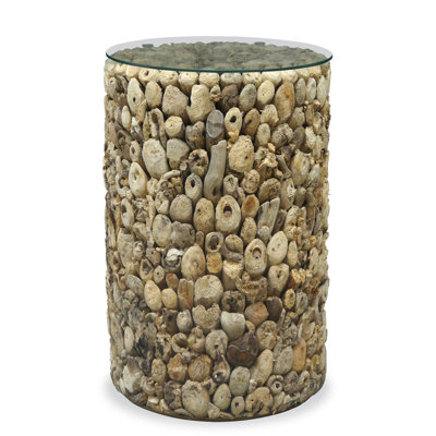 Dryden Glass Top Pedestal End Table