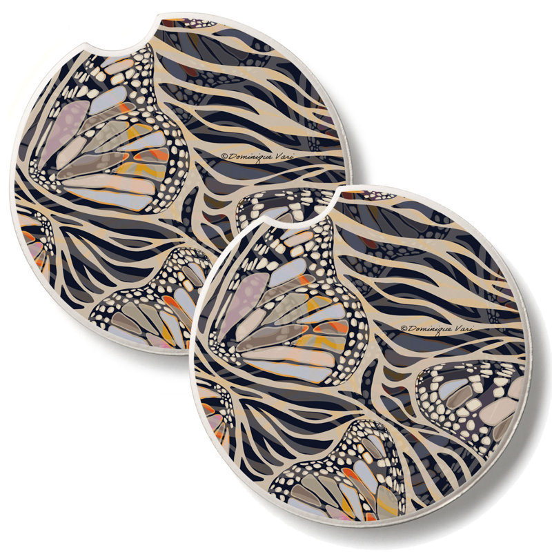 Ensemble de 2 sous-verres Zebra Butterfly