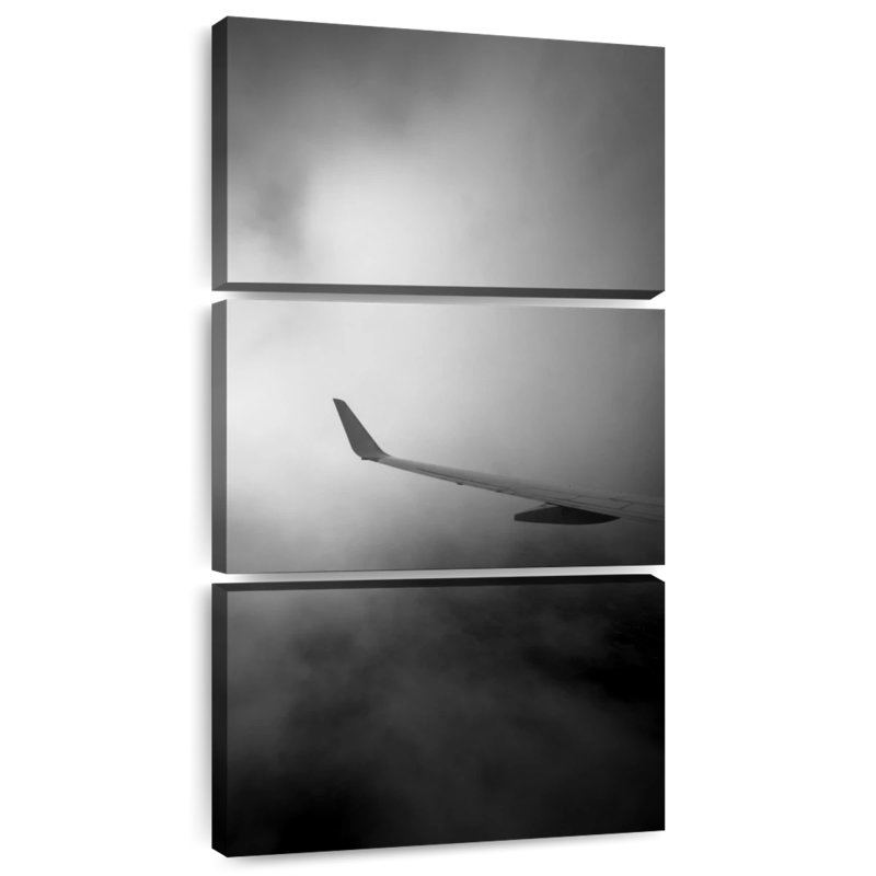 Aile d'avion monochrome, H 27 po x l 12 po