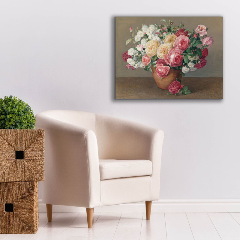 "Epic Graffiti" Antique Rose Bouquet "par Danhui Nai, art mural sur toile, H 26 po x l 34 po