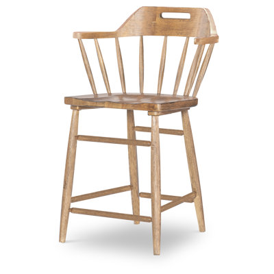 Country Living Vintage Market Counter Height Spindle Back Arm Chair with Handle Cut Out