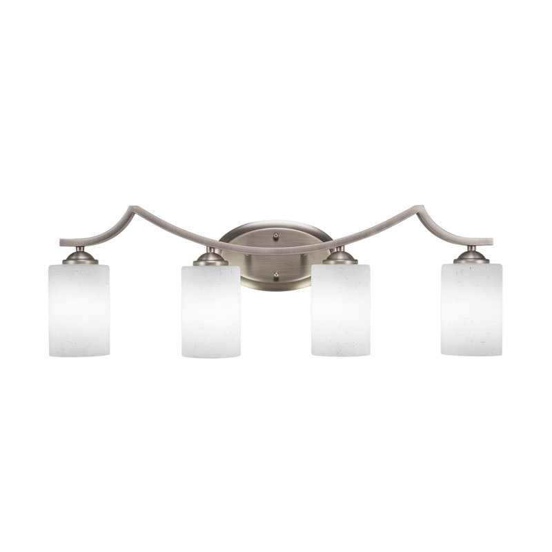 Barre d'éclairage de salle de bain 4 lumières Zilo au fini graphite avec verre transparent de 4 po, Graphite