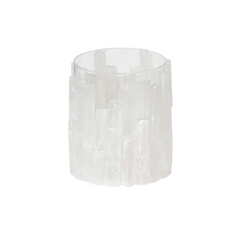 Stone Tabletop Lantern, 6" H x 5" W x 5" D