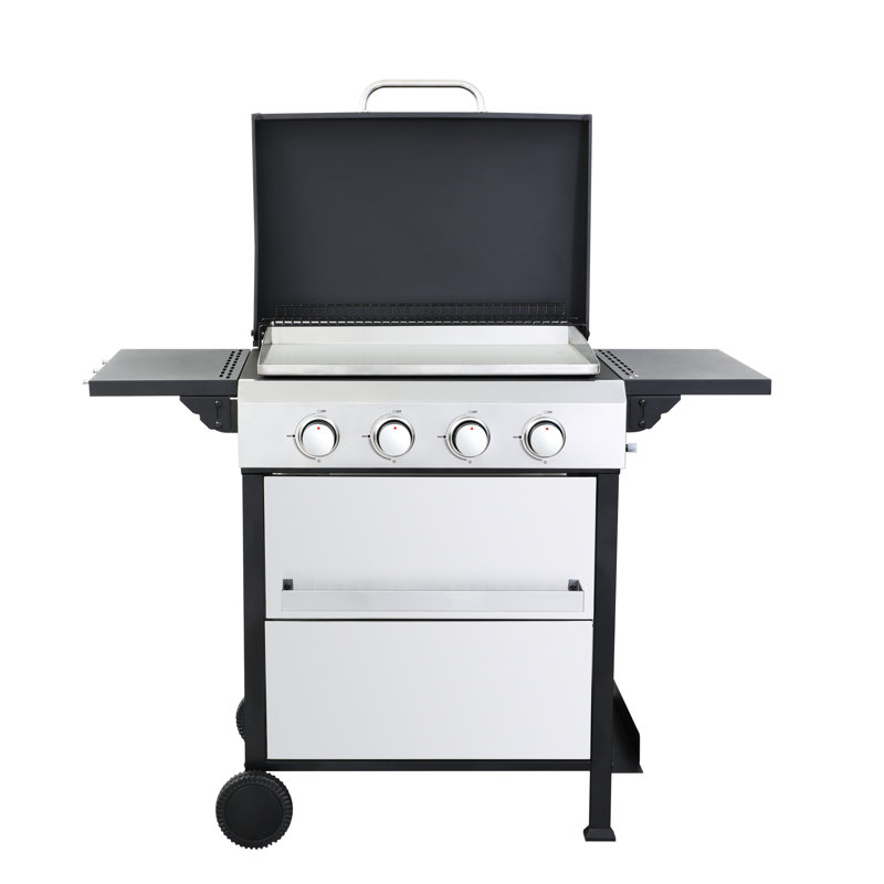 Barbecue d'extérieur au gaz propane 4, puissance 49200Btu, grilles de cuisson en émail, table d'appoint pliable, barbecue suspendu, pour aire de camping