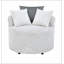 Fauteuil d'appoint rembourré avec roulettes Plush 3D, blanc cassé