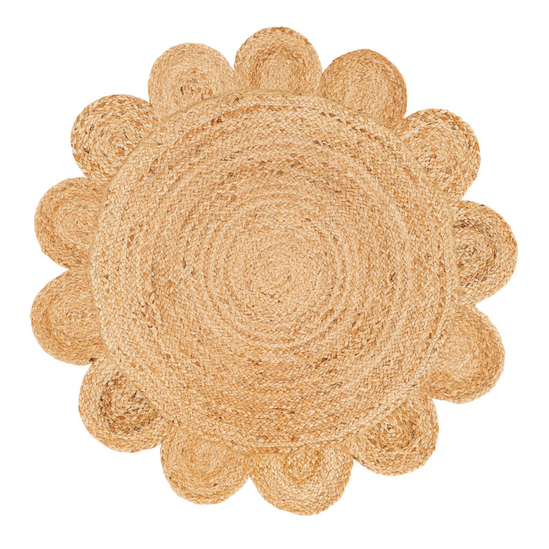 Cosner Hand Braided Area Rug, Round 3'1"