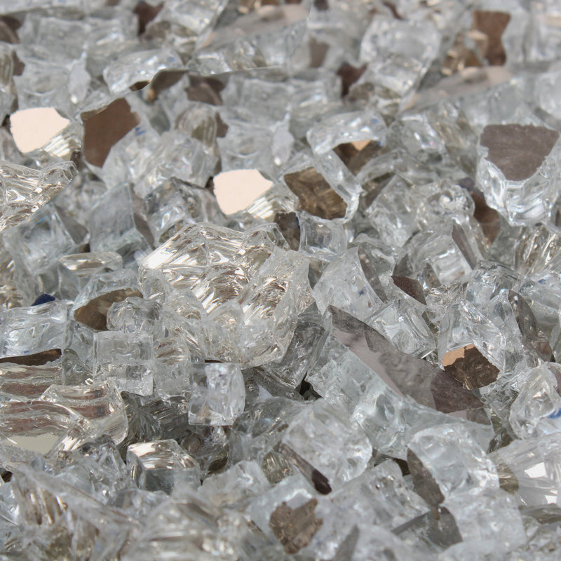 Clear Reflective Tempered Fire Glass 10 Pound for Fire Pits