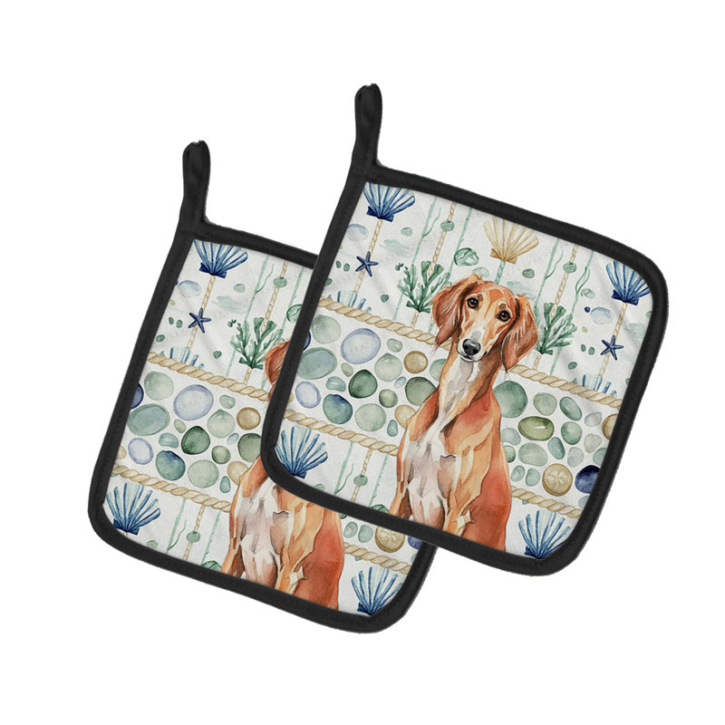 Paire de poignées en verre Red Saluki