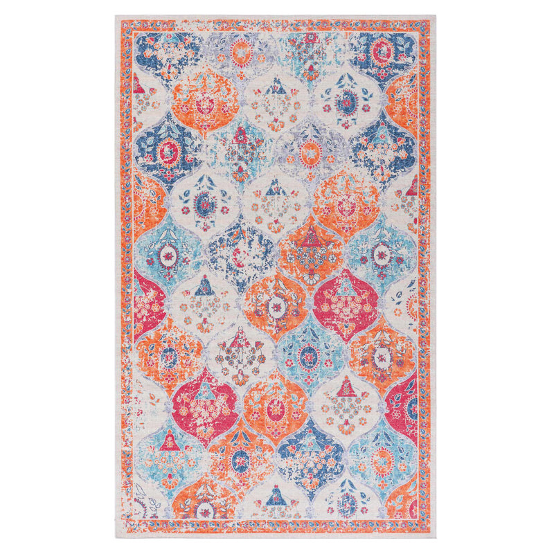 6X9 Washable Rug, Non-Slip And Comfy. Cream Color For Living Room, Bedroom, Kitchen, Dining Room. , & Pet Low-Pile Home. Color, Suitable