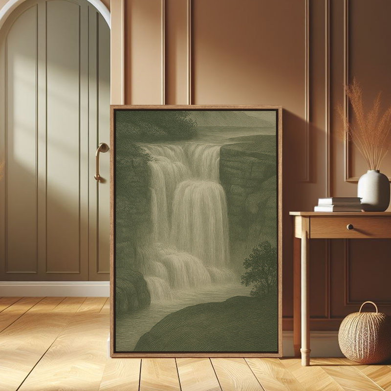 Art mural encadré, rétro, antique et classique pour chambre à coucher - 16 po x 24 po, H 24 po x l 16 po, Naturel