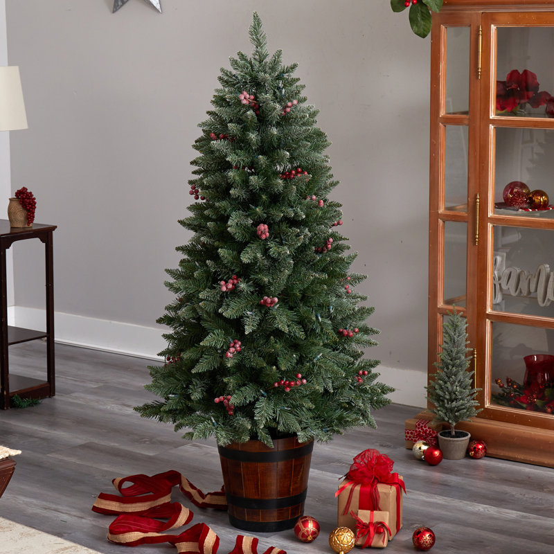 5' H Lighted Artificial Spruce Christmas Tree