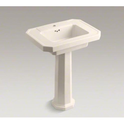 Kathryn Pedestal Bathroom Sink with Single Faucet Hole