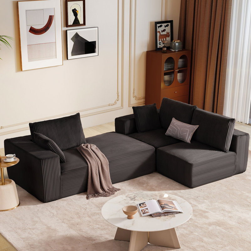 Canapé modulaire Boneless, Noir