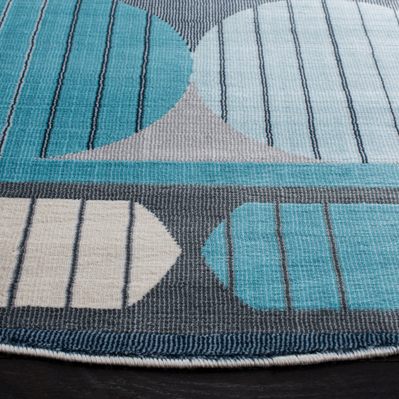 Honea 300 Performance Geometric Rug, Square 6'7"