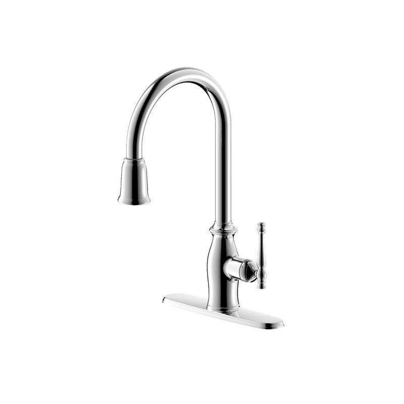 Ultra Faucets Prime Pull Down Kitchen Faucet, Polished Chrome