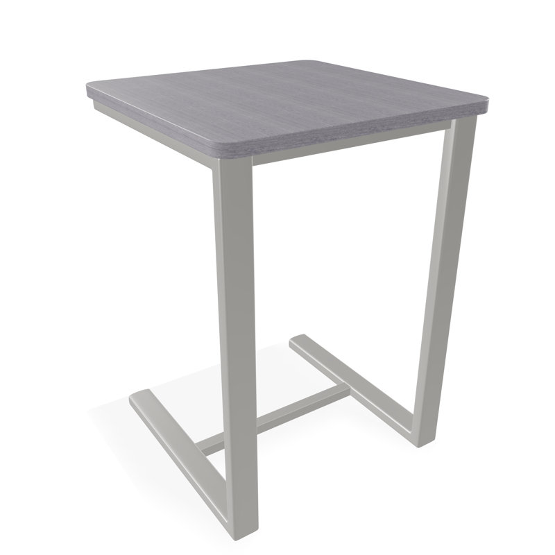 Outdoor Square Side Table, Gray/Snow