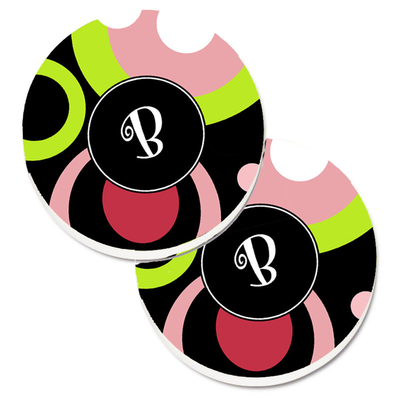 Sous-verre de voiture monogramme, Vert, B