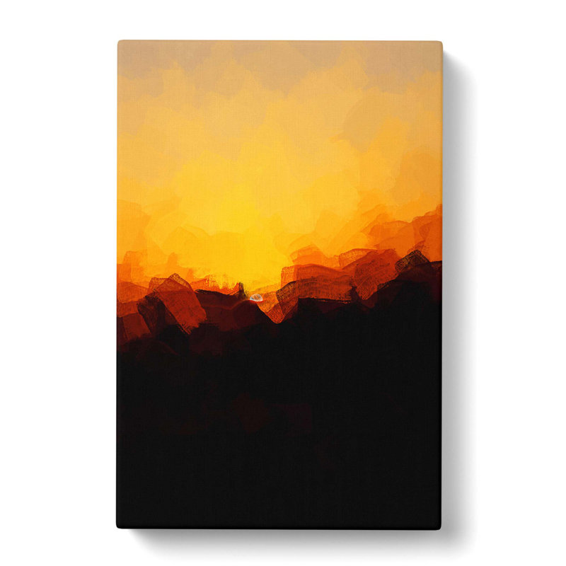 Indian Sunrise In Abstract - Wrapped Canvas Painting, 50cm H x 35cm W x 3cm D