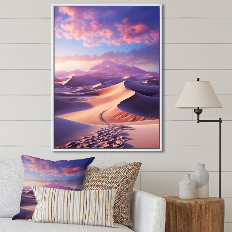 Ballarie, Égypte, Sahara, rêves, paysage, III, Cadre flottant blanc, H 32 po x l 16 po x P 1 po