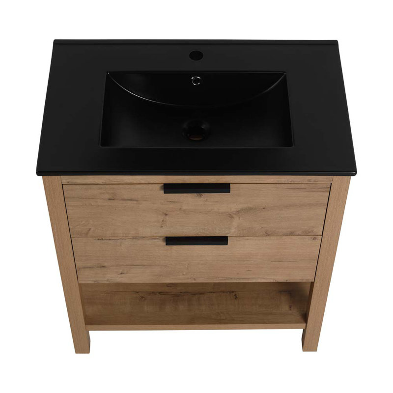 30" Single Bathroom Vanity with Sink in Imitative Oak