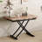  Space-Saving Dining Table for 4 with Adjustable Height & Foldable Top – Modern Expandable Kitchen Table with Metal Base, Multifunctional for Small Spaces-124640251