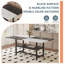Ensemble de table et de chaises 71 x 35,4 pouces avec table de salle à manger épissée blanche et noire avec fonction de rangement au milieu des pieds de la table, jumelée à 6 chaises de salle à manger en polyuréthane noir-1067777860