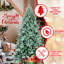 Arbre de Noël de 8 pi avec teinte bleue, 2458 pointes, branches à charnières faciles à déplier et base stable pour arbre de saison