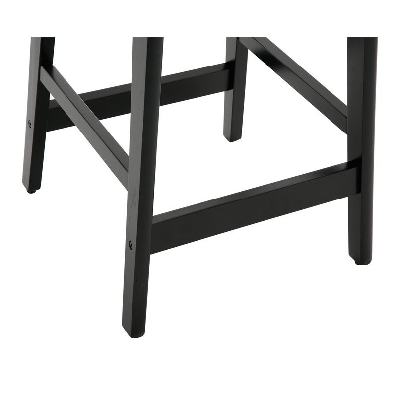 Azarah Solid Wood 25.5'' Counter Stool, Black, Black