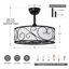 Ventilateur de plafond grillagé noir de 48 cm avec télécommande pour chambre à coucher