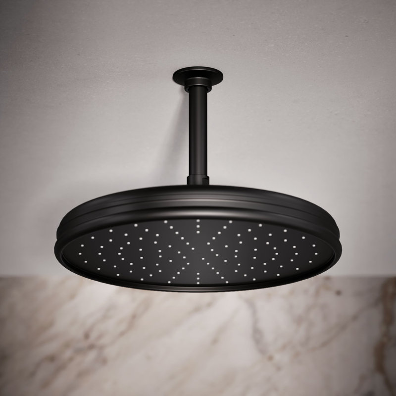 Rain Fixed Shower Head, Matte Black