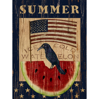 "Americana Summer Watermelon and Flag" par Beth Albert, impression sur toile tendue