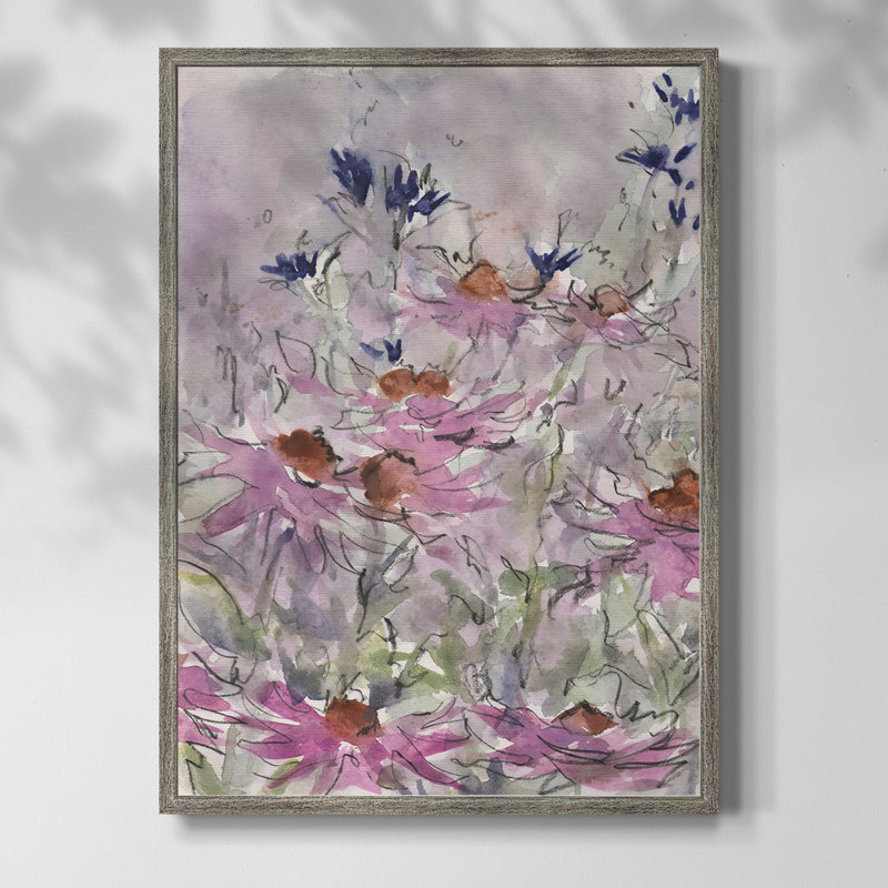Reproduction encadrée de Floral Entertainment II - bois massif, H 11 po x l 9 po