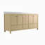 Meuble-lavabo moderne en bois de chêne avec lavabos doubles, rangement spacieux pour les salles de bain familiales