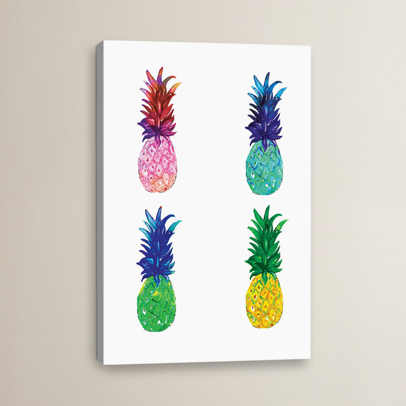 « ananas », peinture, Toile tendue, H 18 po x l 12 po x P 1,5 po