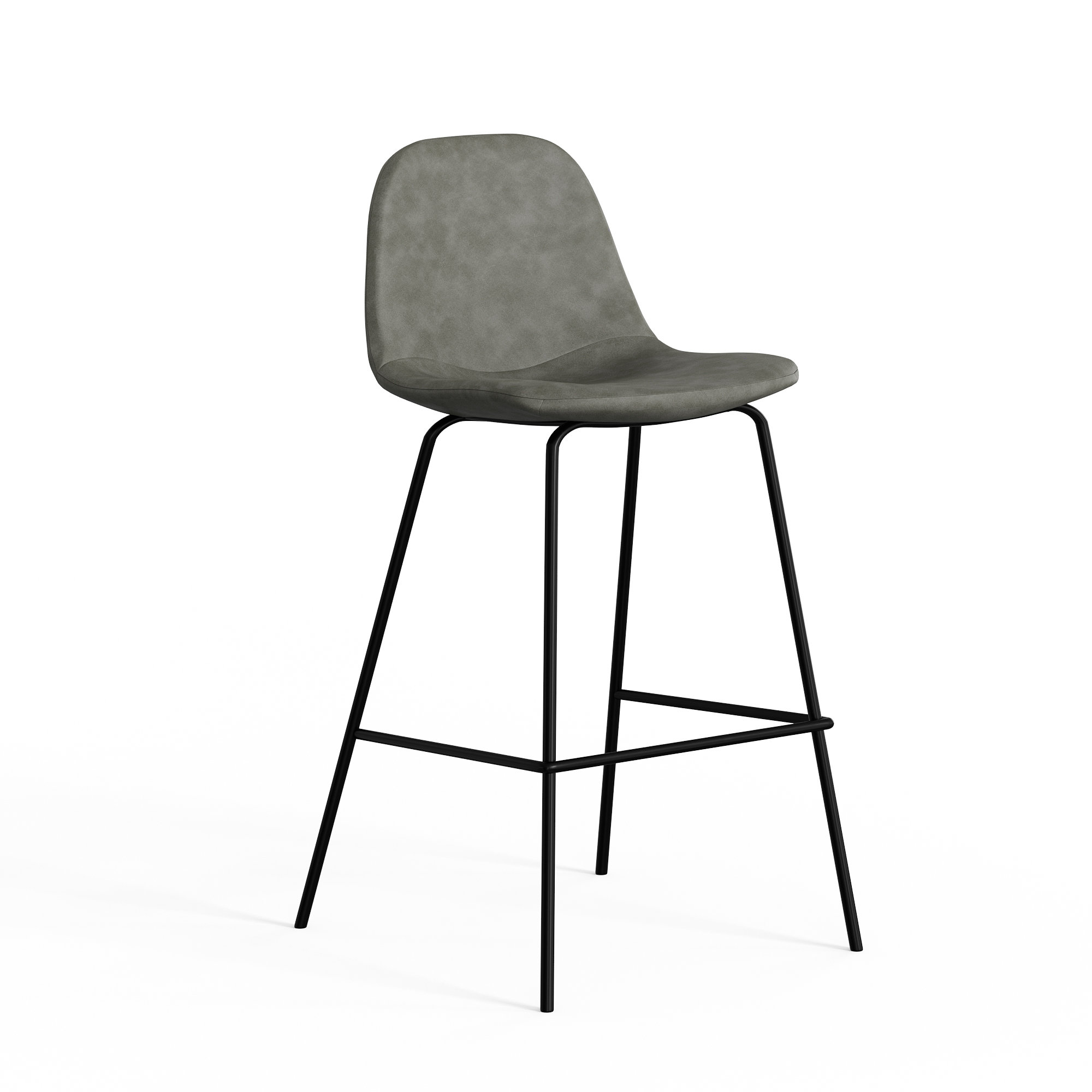 Kody Vegan Leather Bar & Counter Stool, Slate Grey Vegan Leather, Counter Stool (23.75" Seat Height)