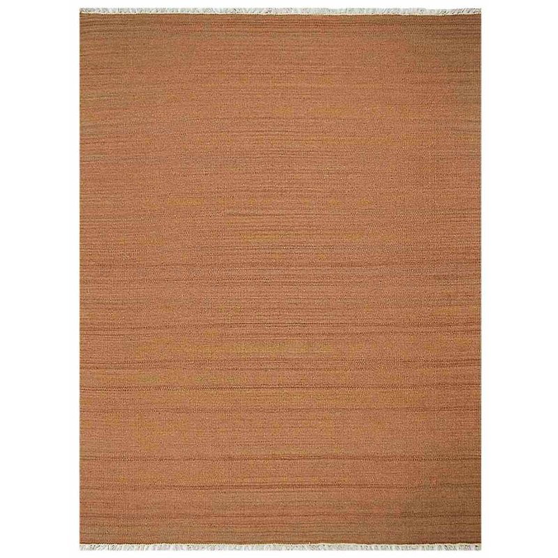 Hand Woven Flat Weave Kilim Wool Eco-Friendly Area Rugs  -  Rectangle, Orange Color, Plain Solid Design, Low Pile  Handmade Area Rugs for Living Room, Bed Room 